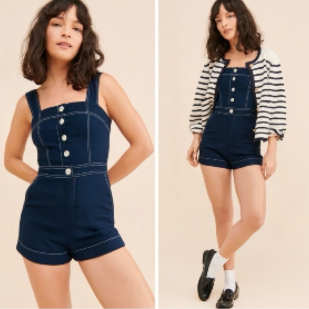 *BRAND NEW* Anthropologie Maeve Navy Romper